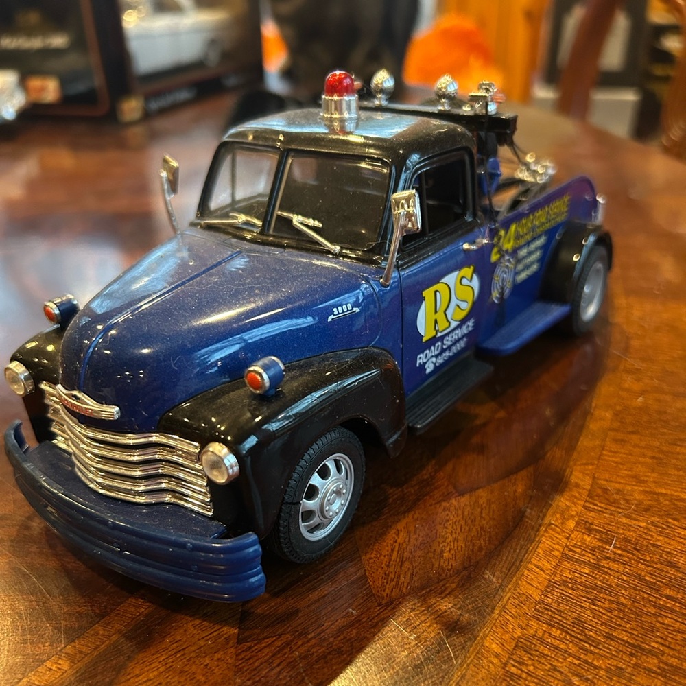 1953 chevy pickup Road Service Blue and Black Toy Truck